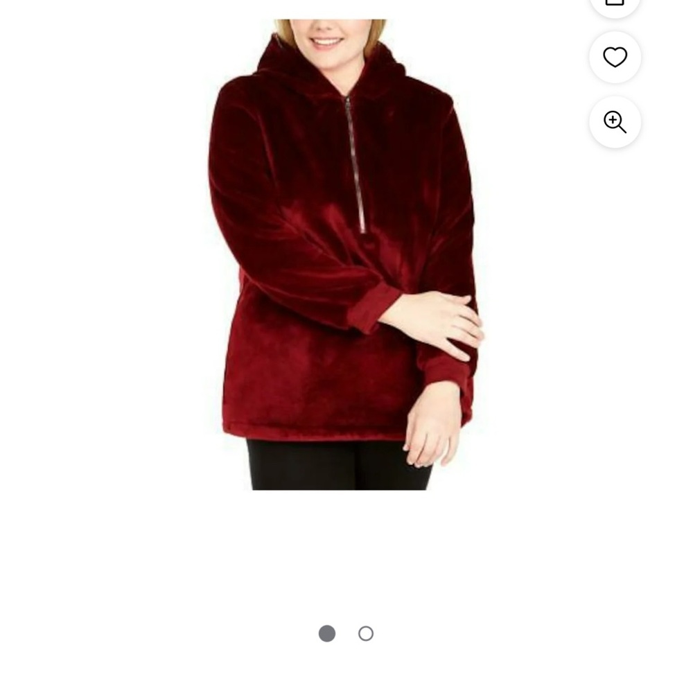 Ideology women burgundy zipped hooded hoodie sweater size xs